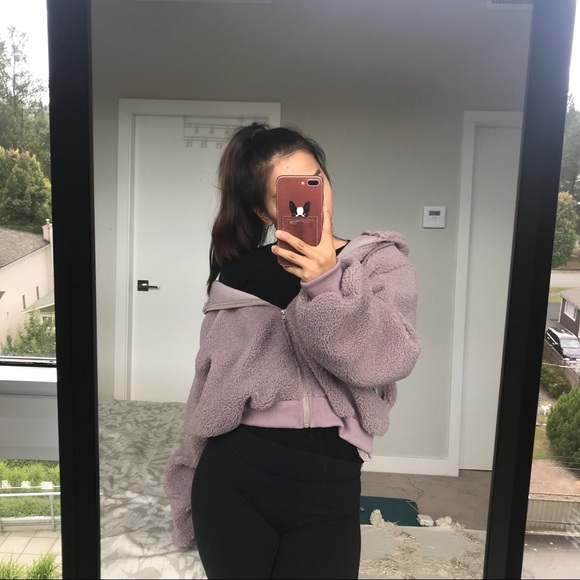 Dusty Purple Cropped Teddy Fleece Jacket 💕💕 - Picture 2 of 6